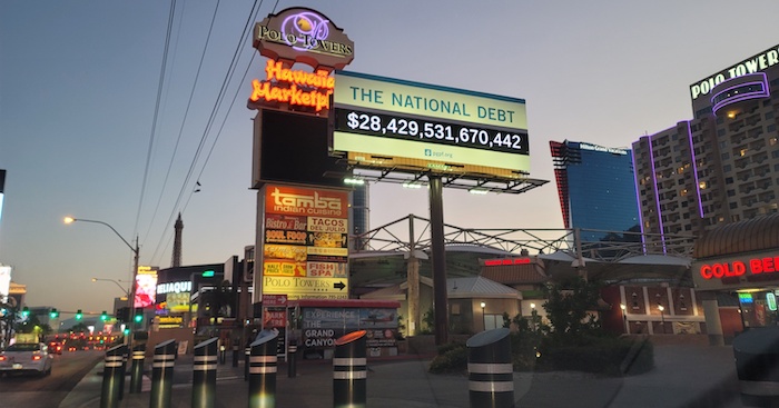 Billboard shows The National Debt