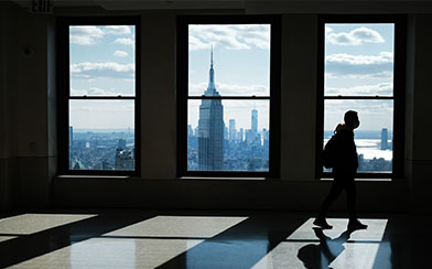 View of Manhattan from an empty office building.