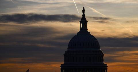 Top of Capitol building during the evening