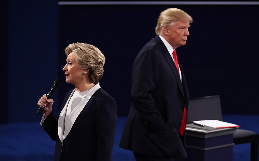 Candidates Hillary Clinton And Donald Trump Hold Second Presidential Debate At Washington University