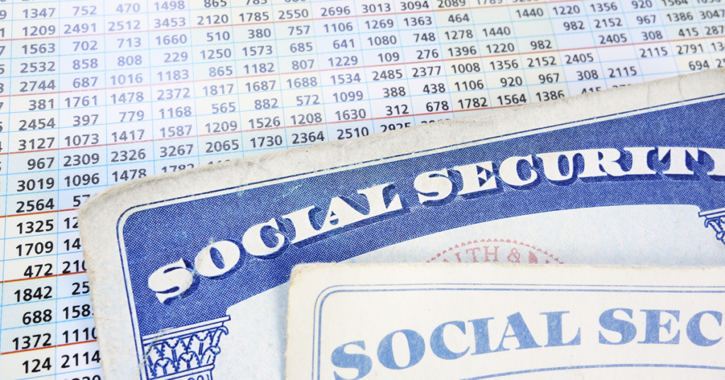 Image of Social Security card and numbered charts