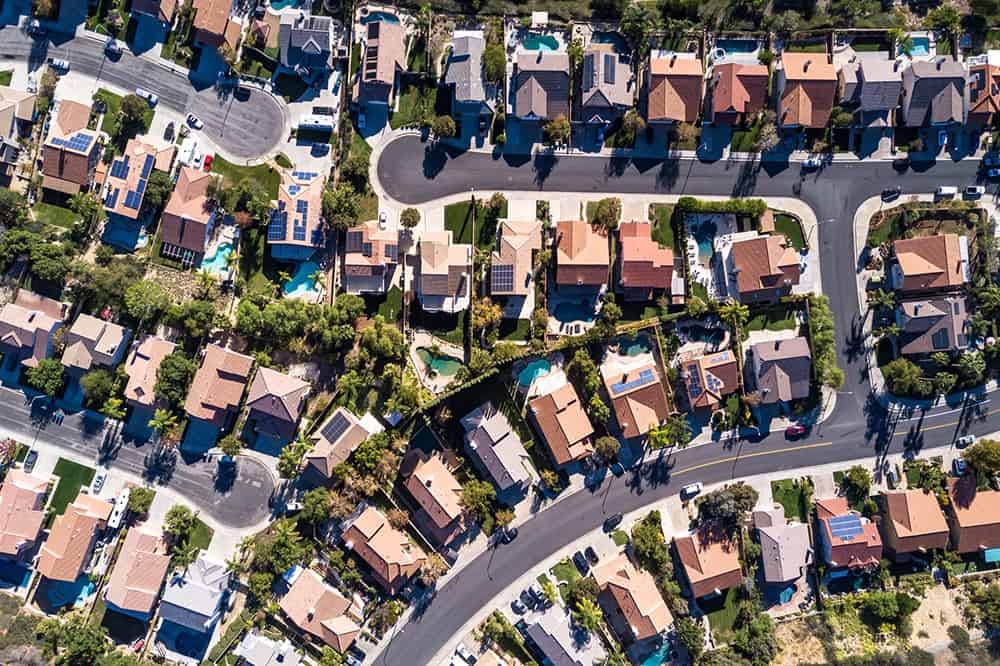 Aerial Shot of Suburban Development