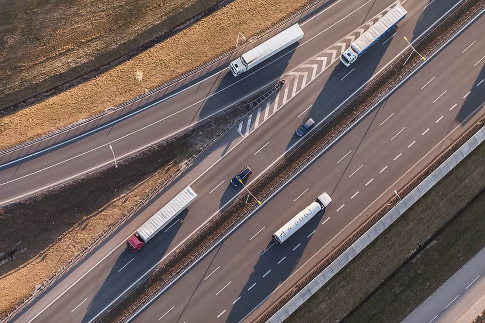 Aerial view of highway