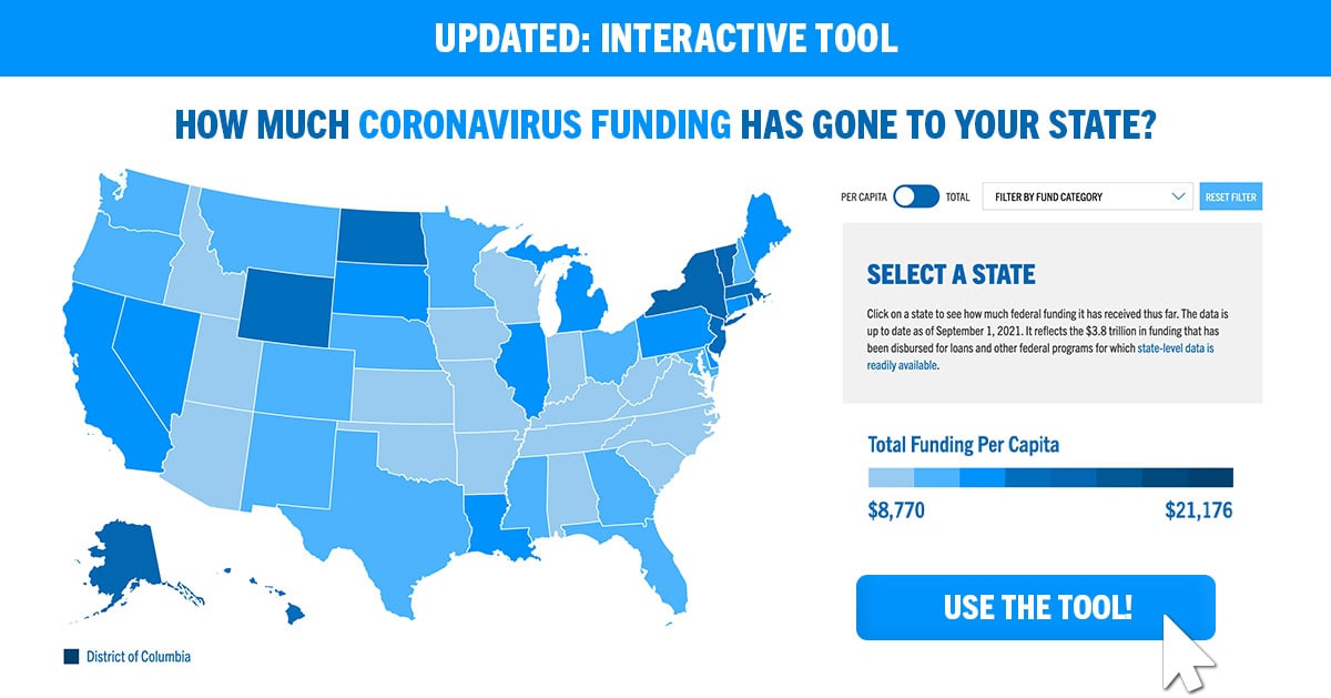 How Much Coronavirus Funding Has Gone to Your State? Interactive tool tile