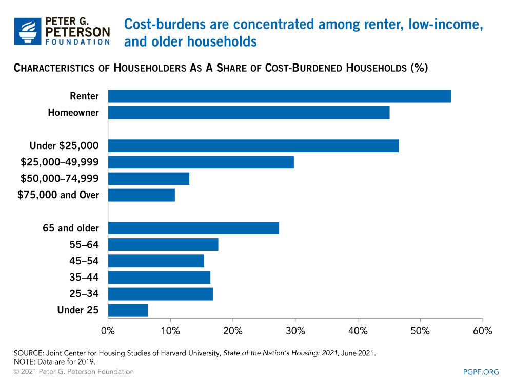 Cost burdens are concentrated among renter, low-income, and elderly households