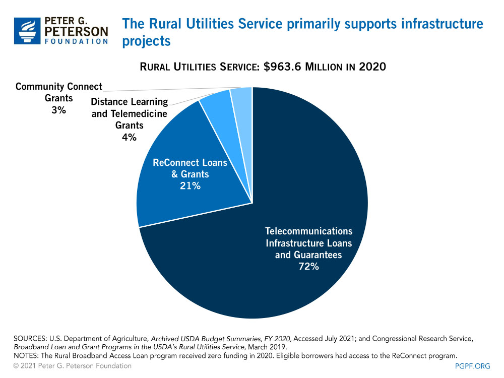 The Rural Utilities Service primarily supports infrastructure projects