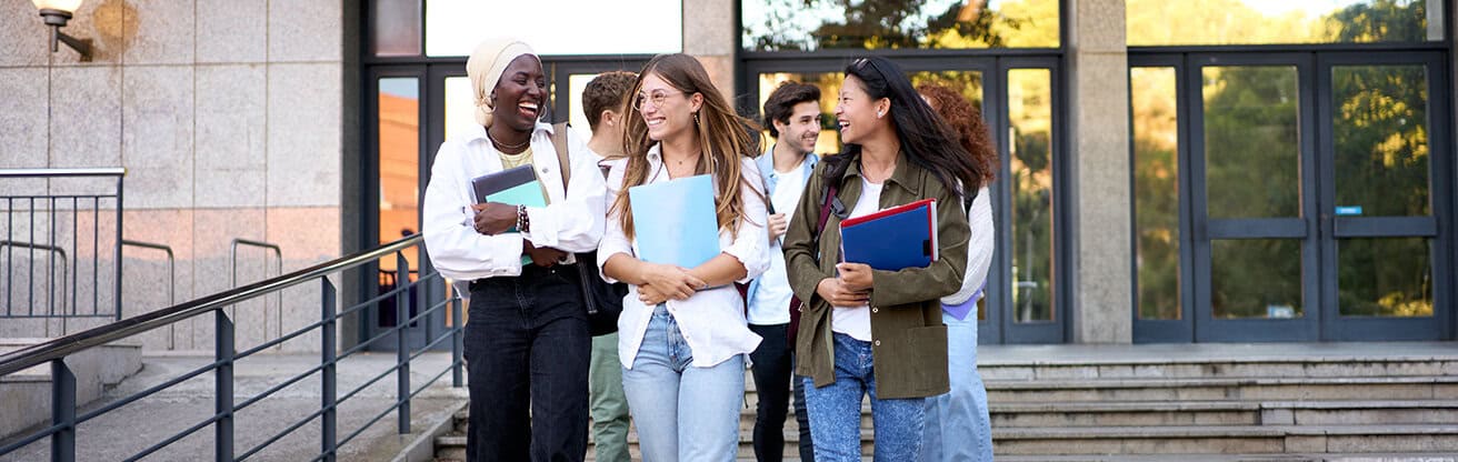 University students walking on campus