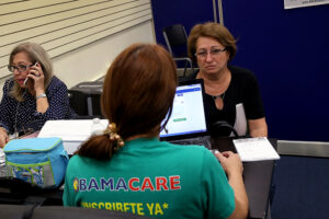 People Sign Up For Health Care Coverage Under The Affordable Care Act During First Day Of Open Enrollment